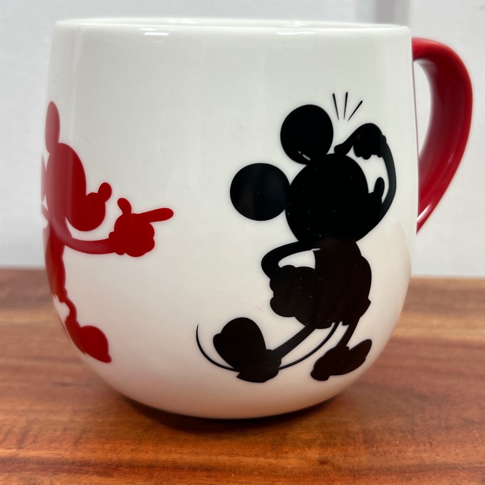 Disney Mickey Mouse Porcelain Mug Red Black Silhouette White Target Exclusive